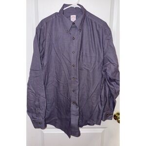 Brooks Brothers Long Sleeve Button Up Size Large Style 346 Purple Gingham